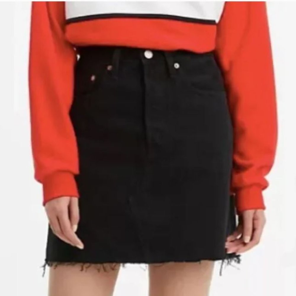 COPY - Levi's Black Denim High Rise Deconstructed Mini Skirt - 24